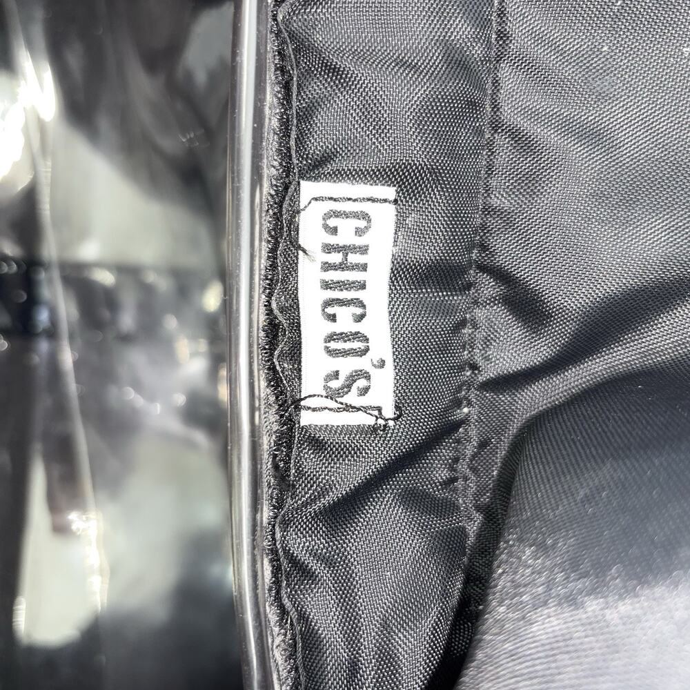 Carry On Travel weekend duffle bag By Chicos Blk W/shoulder Strap - Picture 4 of 11
